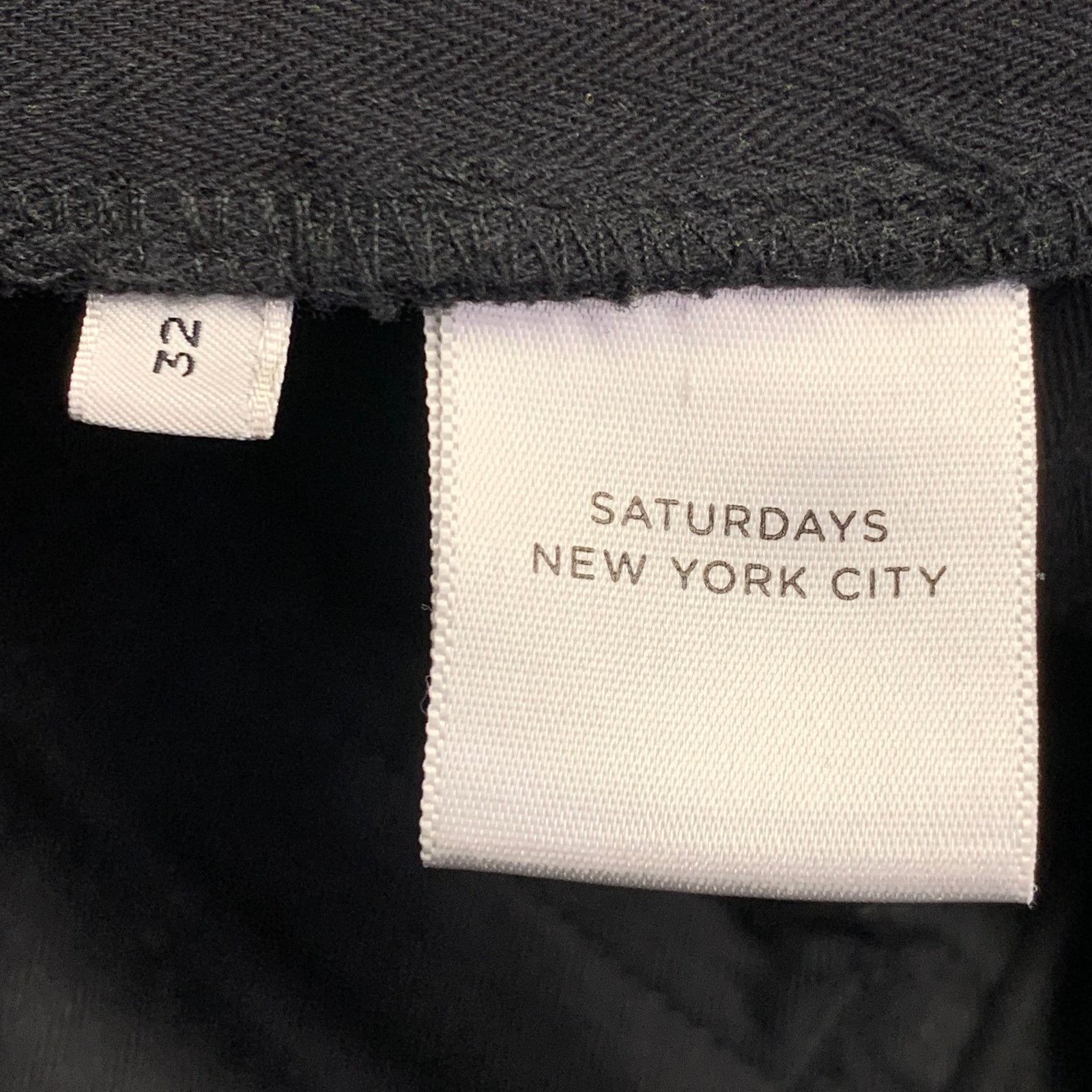 Saturdays NYC Size 32 Black Cotton Twill Tapered Zip Fly Casual Pants Size US 32 / EU 48 - 7 Thumbnail