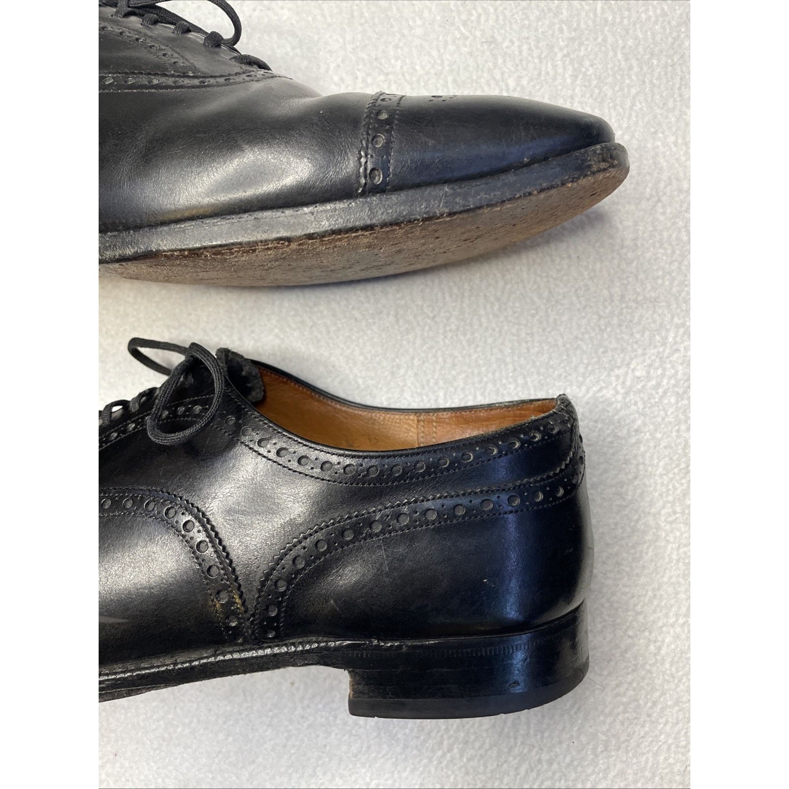 Church's Vtg Church’s Diplomat Black Semi-Brogue Oxford 3-City London Size US 11 / EU 44 - 4 Thumbnail
