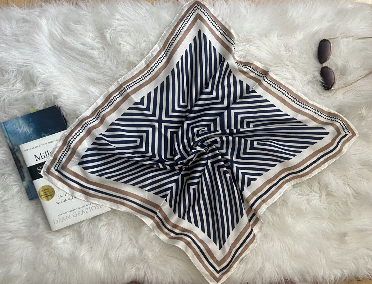 Other Geometric Print Satin Silk Scarf Size ONE SIZE - 1 Preview