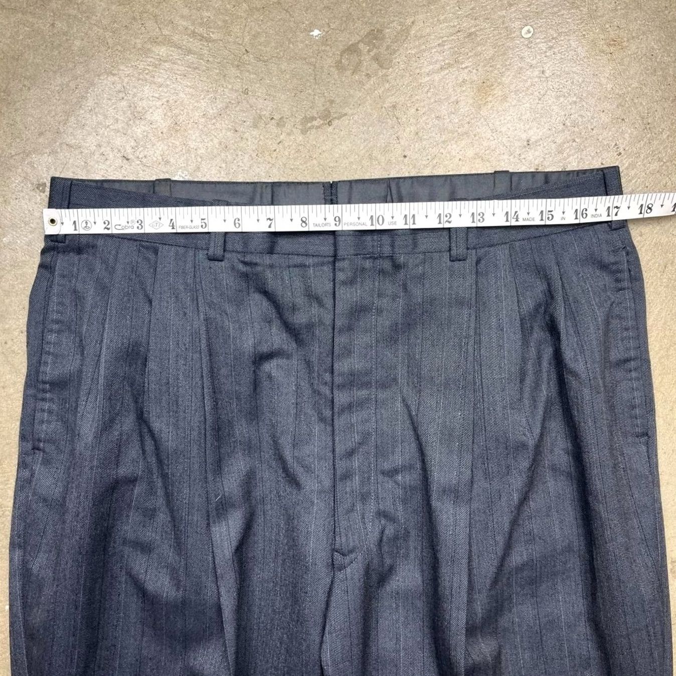 Vintage Vintage 80s Pleated Trousers Pinstripe Mens 34x29 Talon Zip Size US 34 / EU 50 - 4 Thumbnail