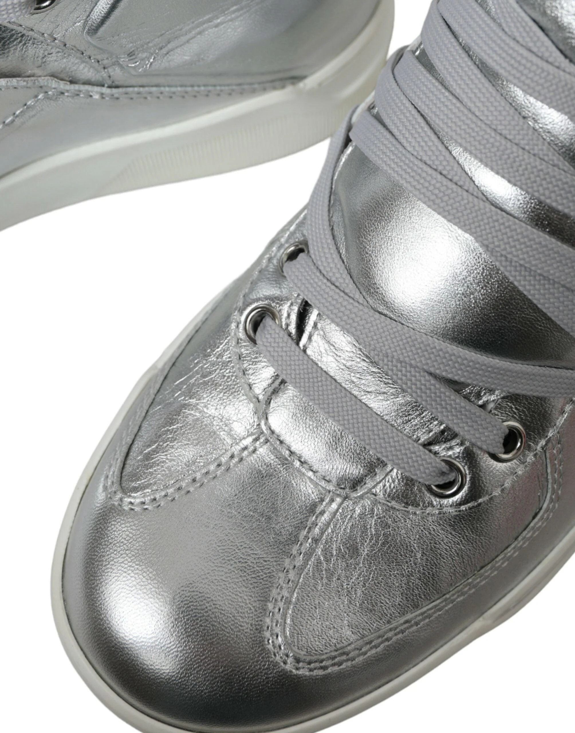 Dolce & Gabbana o1y0125 Logo Hi-Top Sneakers in Silver Size US 6 / EU 39 - 5 Thumbnail