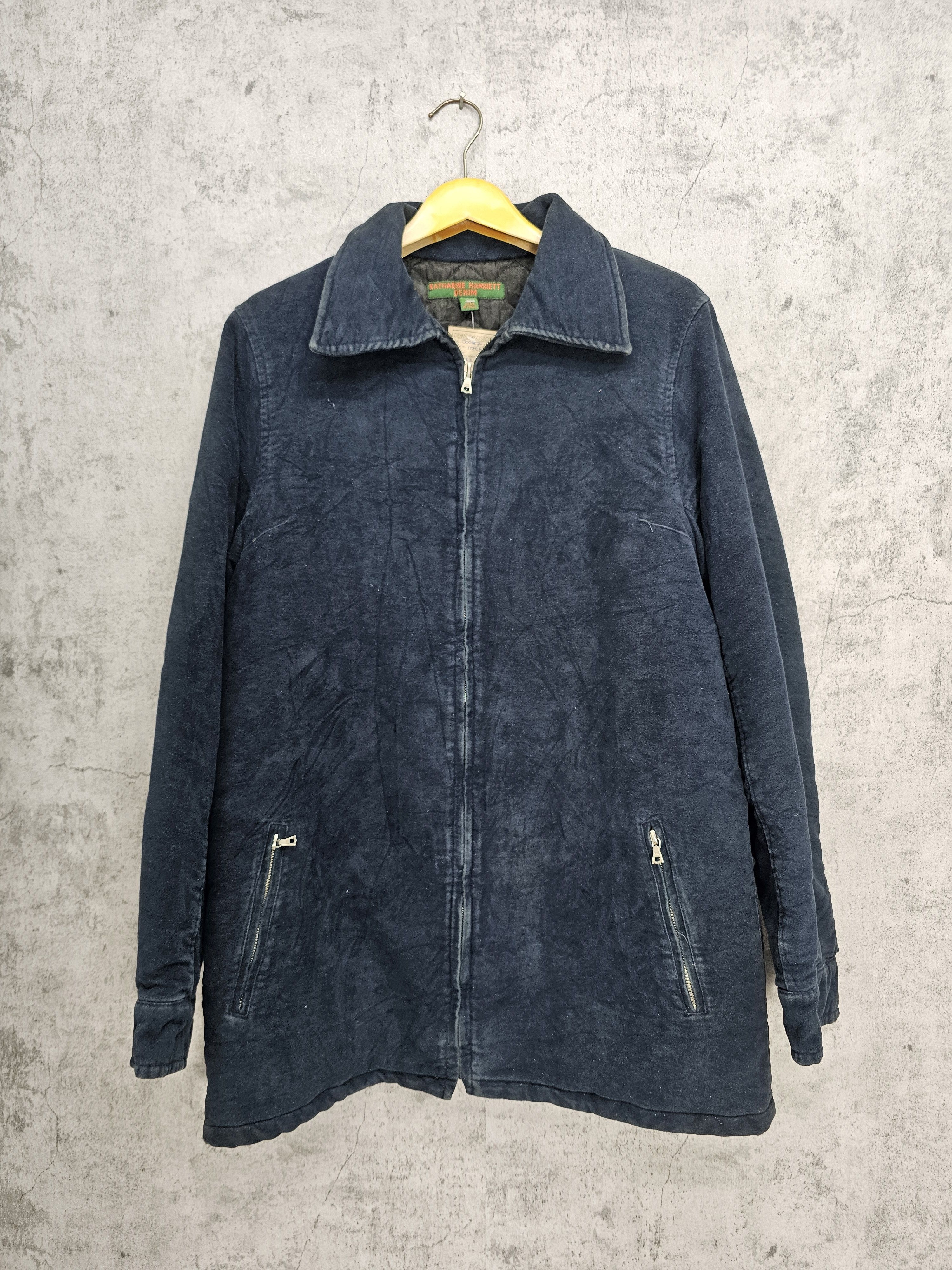 Katharine Hamnett London Vtg KATHARINE HAMNETT DENIM Waxed Riri Zipper Jacket J0087 Size US M / EU 48-50 / 2 - 1 Thumbnail