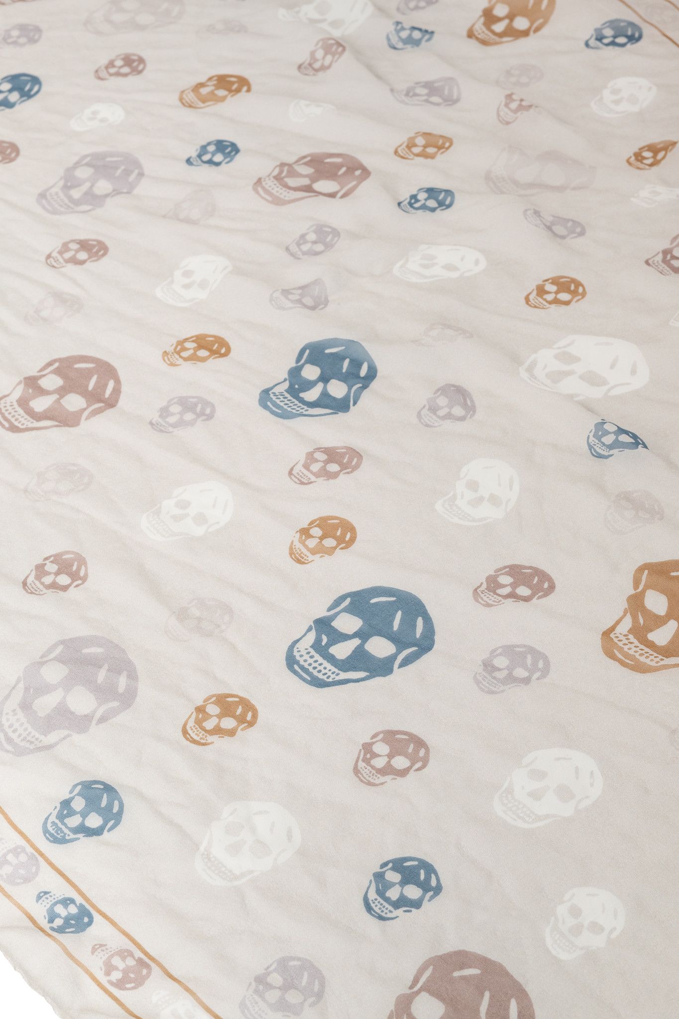 Alexander McQueen Alexander McQueen Off-White Multicolour-Skull Silk Scarf Size ONE SIZE - 3 Thumbnail