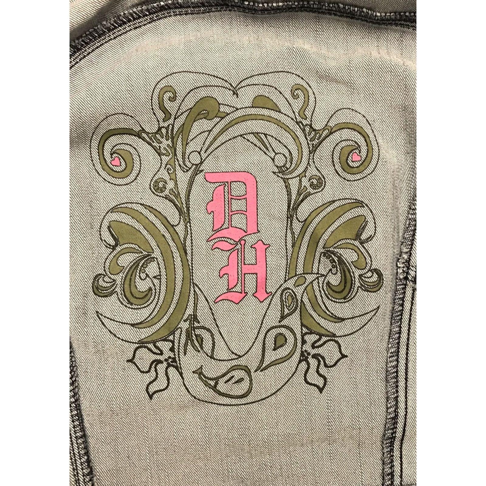 Vintage Dollhouse Denim Jacket Snap Long Sleeve Stitching Embroidered Studded Blue Size 28" / US 6 / IT 42 - 8 Thumbnail