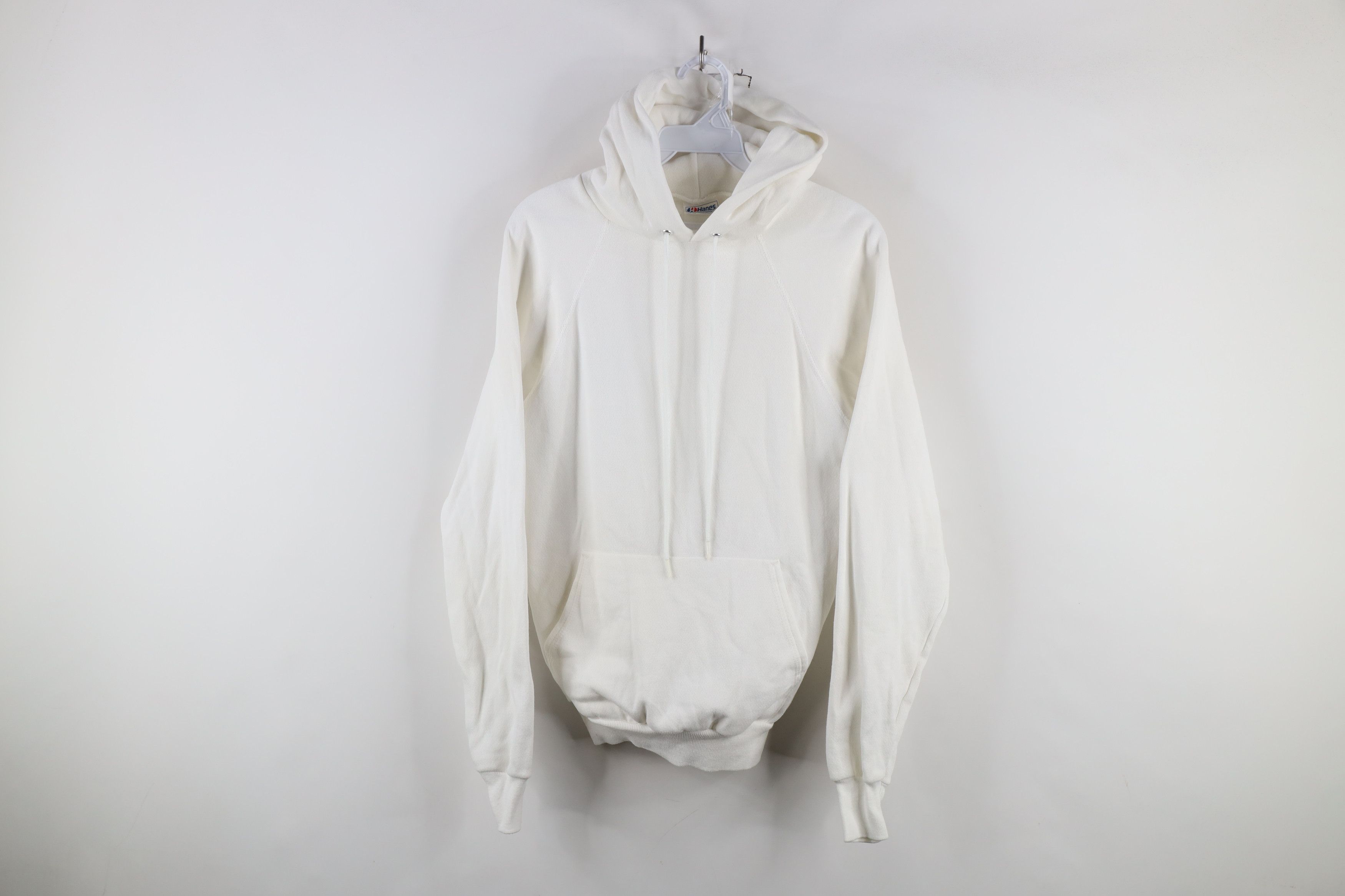Hanes × Vintage Vintage 80s 90s Hanes Streetwear Hoodie Sweatshirt White USA Size US M / EU 48-50 / 2 - 1 Thumbnail
