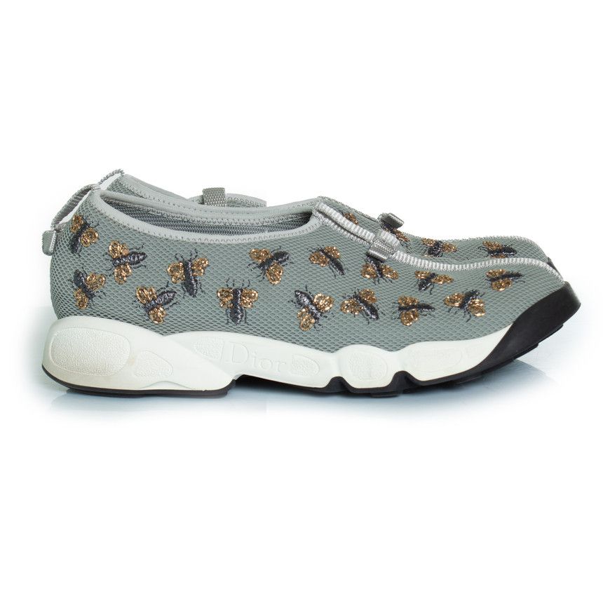 Dior Dior, grey bee embellished mesh fusion sneakers Size US 10.5 / IT 40.5 - 4 Thumbnail
