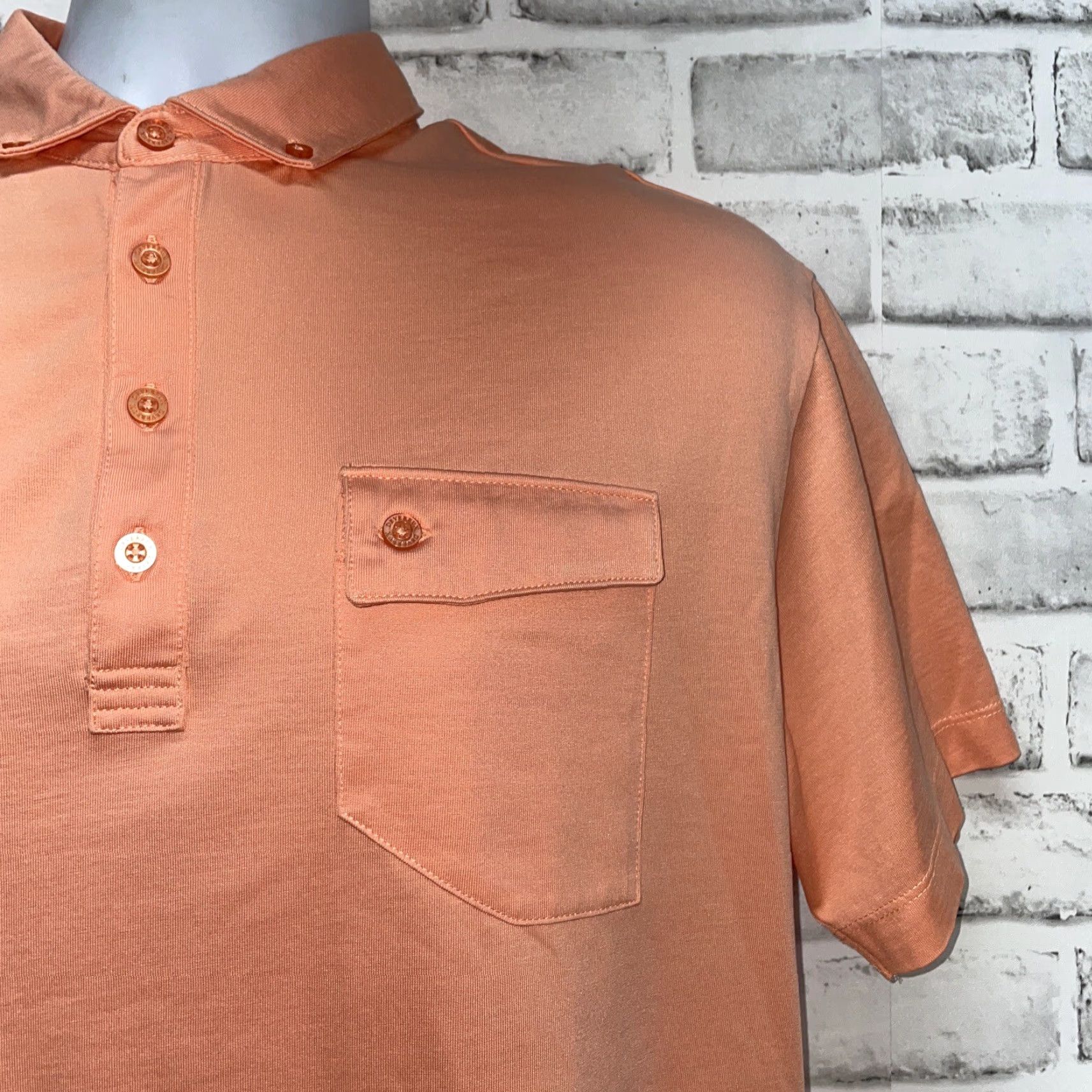 Vintage VINTAGE Devereux orange pocket polo shirt Mens Size L Size US L / EU 52-54 / 3 - 2 Thumbnail
