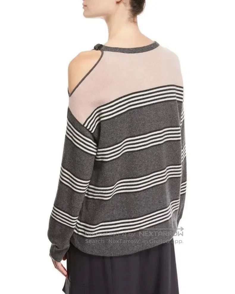 Brunello Cucinelli Brunello Cucinelli Chain Striped Cashmere Sweater Size M / US 6-8 / IT 42-44 - 2 Thumbnail