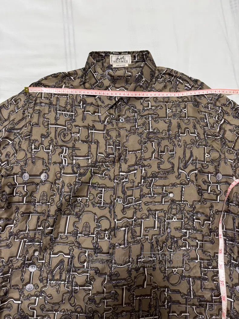 Hermes Hermes size 43 Mulberry Silk Short Sleeve Shirt Size US XL / EU 56 / 4 - 3 Thumbnail