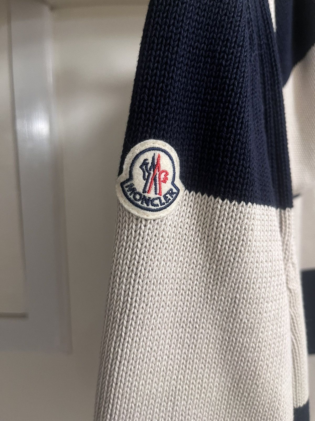 Moncler Moncler Cotton Striped Knit Hoodie Sz XL Size US XL / EU 56 / 4 - 8 Thumbnail