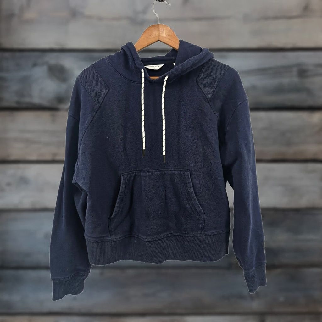 Vintage Peloton Womens Medium Navy Blue Ribbed Panel Logo Pullover Sweatshirt Size M / US 6-8 / IT 42-44 - 1 Thumbnail