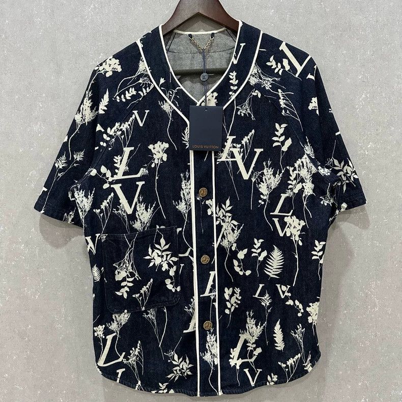 Louis Vuitton Louis Vuitton Wheat Spike Print Full Print Denim Classic Sh Size US S / EU 44-46 / 1 - 1 Thumbnail
