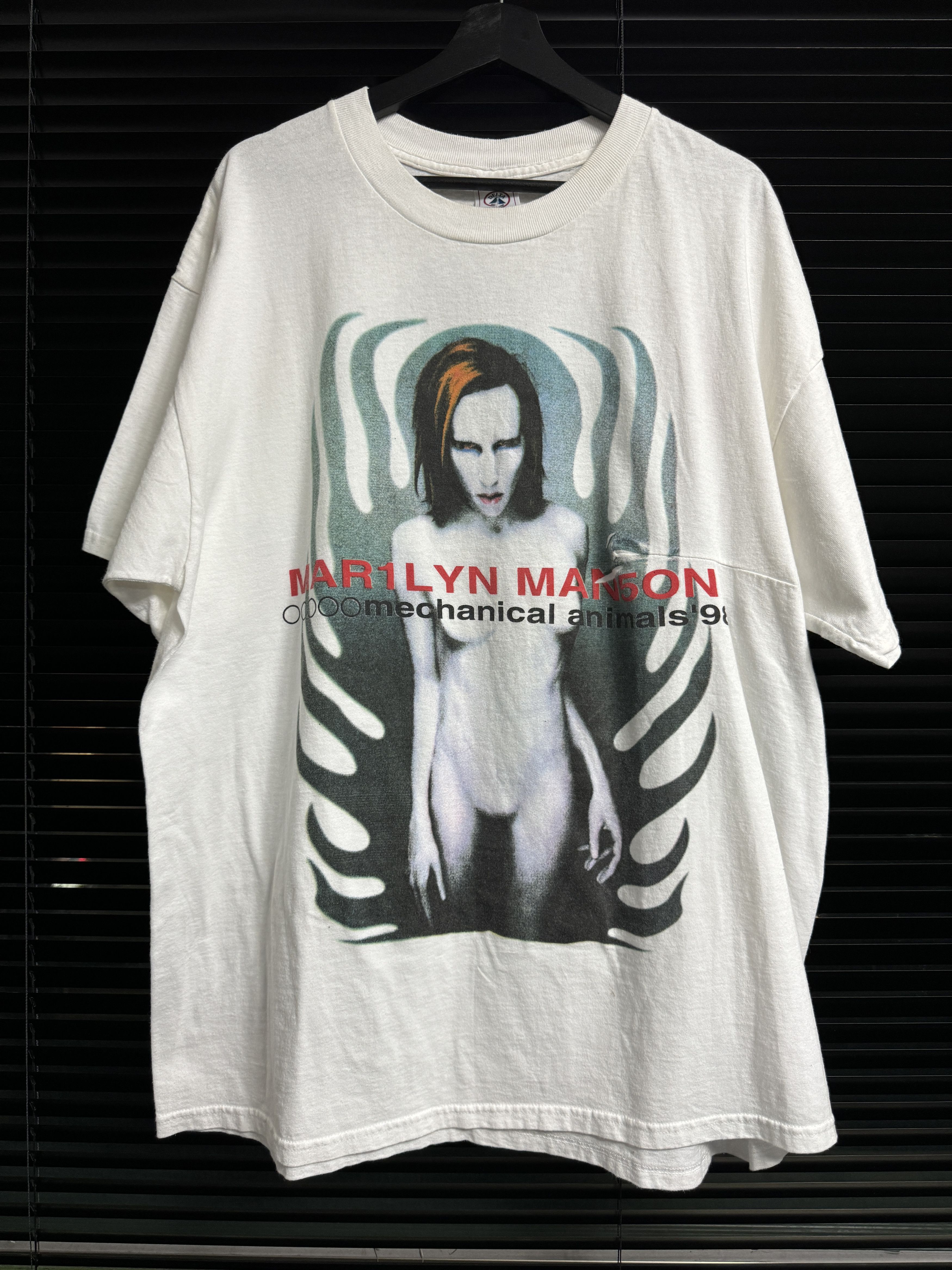 Band Tees Vintage 1998 Marilyn Manson 'Mechanical Animals Tee Size US XL / EU 56 / 4 - 1 Thumbnail