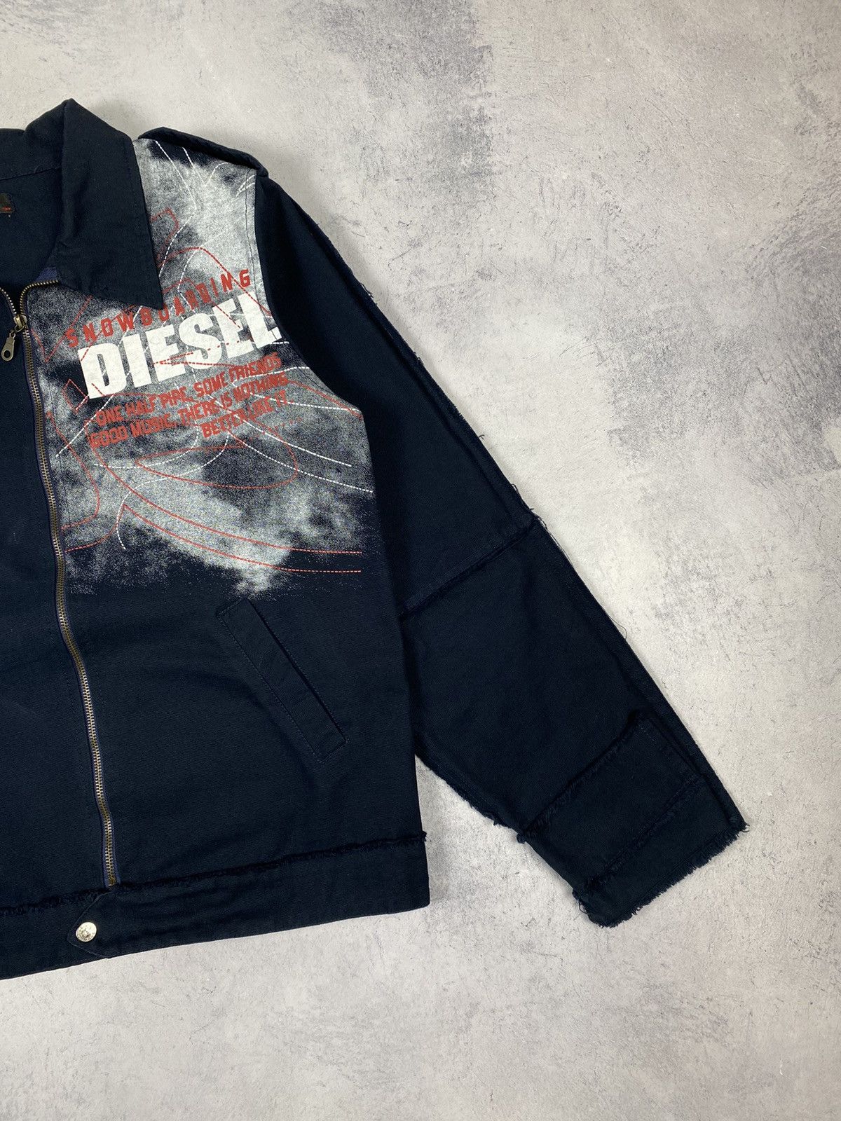 Designer × Diesel × Vintage Vintage 00s Diesel Avant Garde Denim Jacket Size US M / EU 48-50 / 2 - 2 Thumbnail