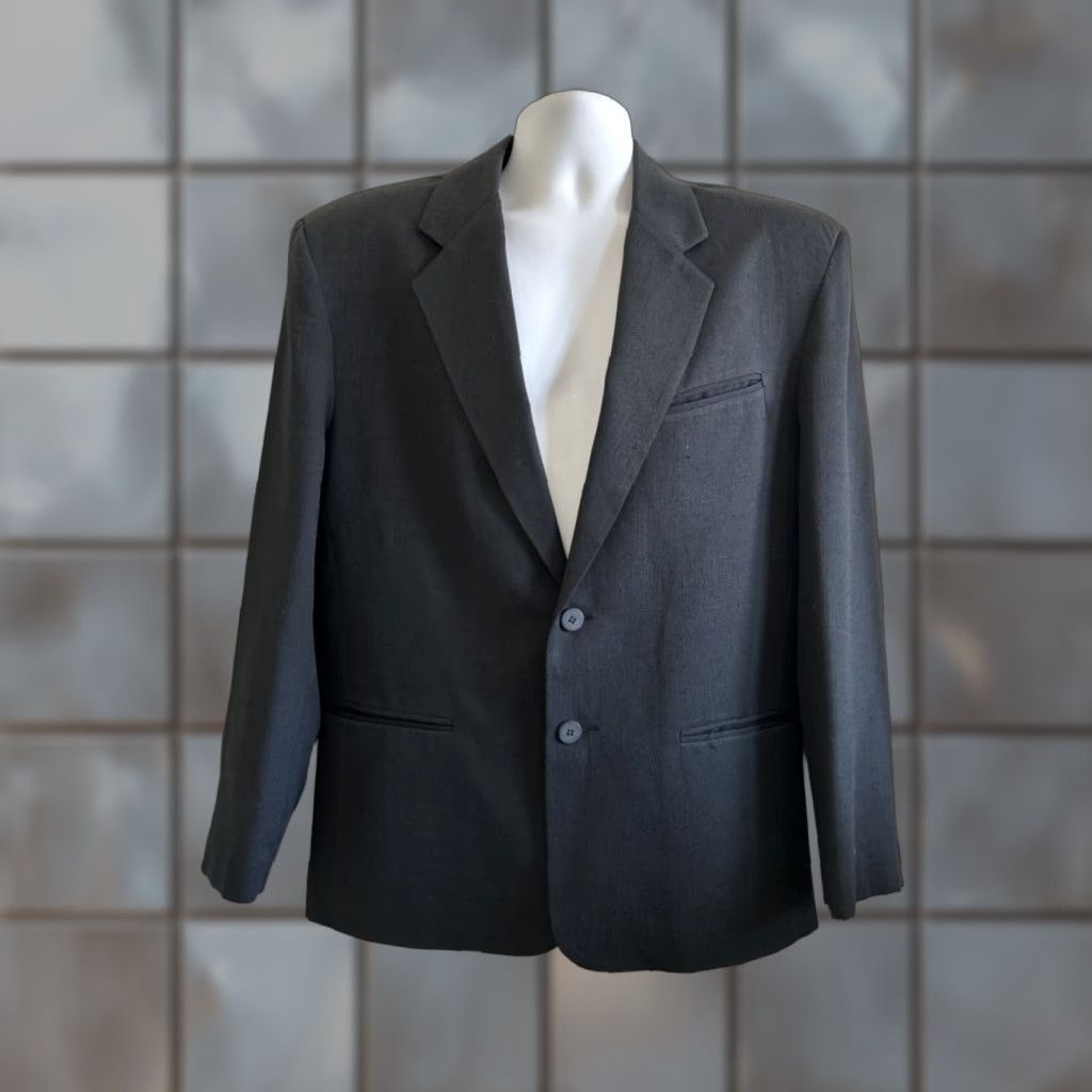 VINTAGE Cotler 80s Black Jacket Sports Coat 40 R Tweed Geometric Mens