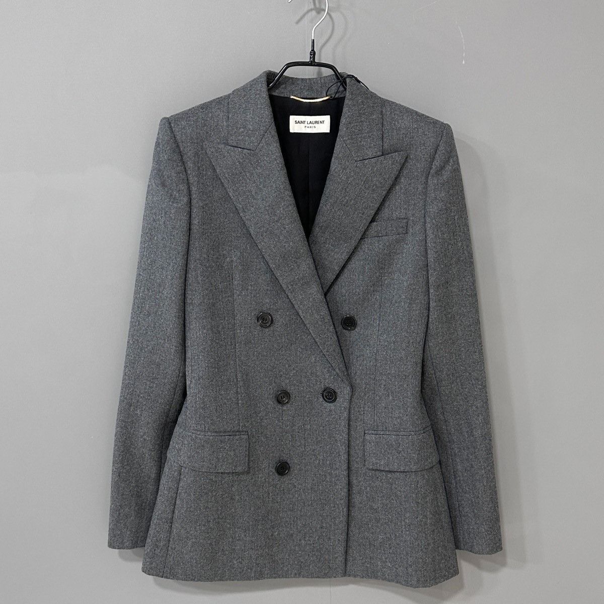 Saint Laurent Paris Saint Laurent Gray Double-Breasted Blazer Size US M / EU 48-50 / 2 - 1 Thumbnail