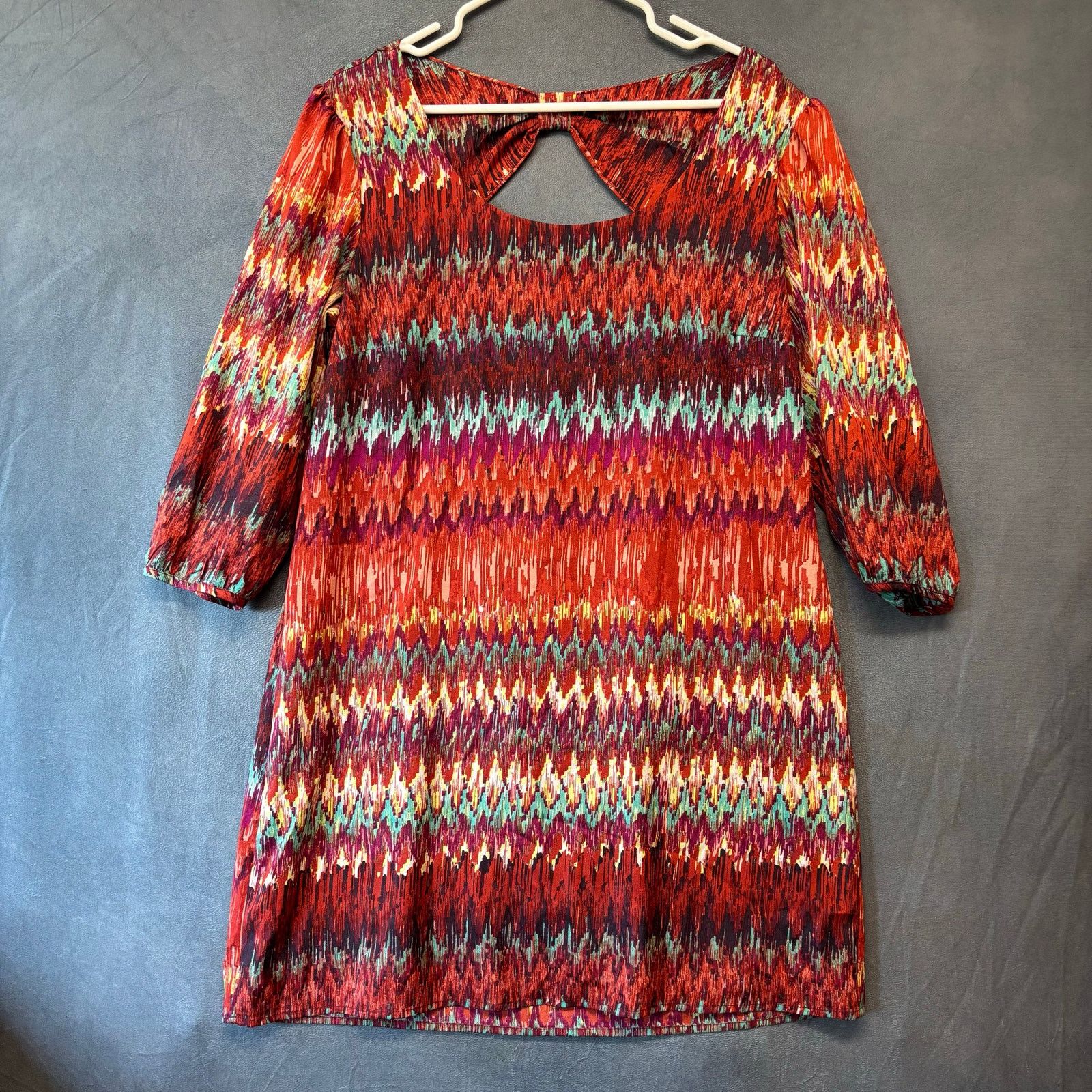 Other Lily Rose XL Multicolor Ikat Print Bow Back Dress Boho Size XL / US 12-14 / IT 48-50 - 1 Thumbnail