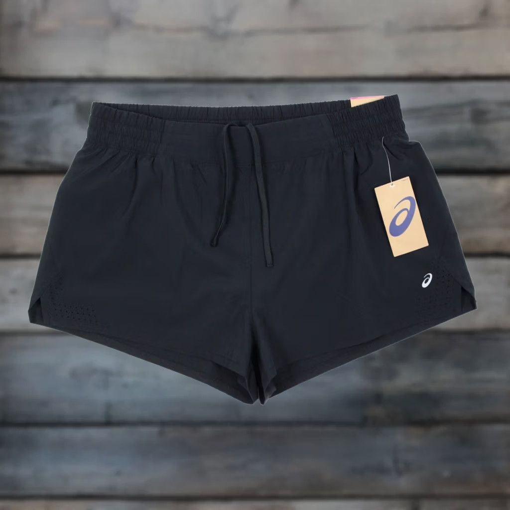Asics ASICS Women's Run Shorts Lasercut Lined 2.5" Inseam XL Black Size 40" / US 18 - 1 Thumbnail