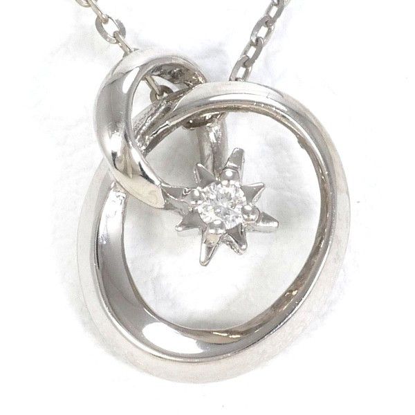 Luxuness Star Jewelry K10Wg Necklace Diamond Metal Necklace in Silver, Women's