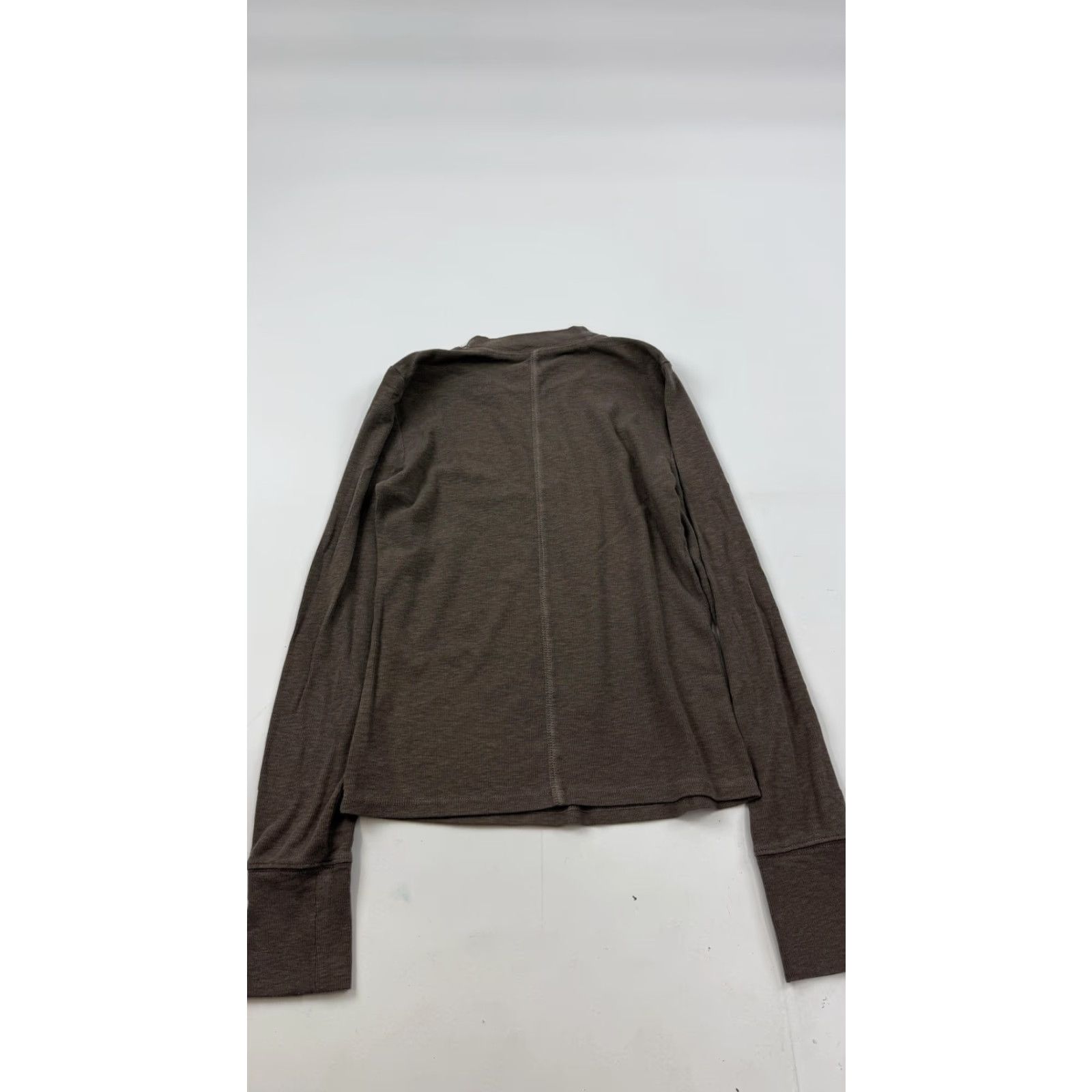 Gap Gap Shirt Womens Small Brown Ribbed Long Sleeve Mock Neck Basic Tee Top Size S / US 4 / IT 40 - 6 Thumbnail