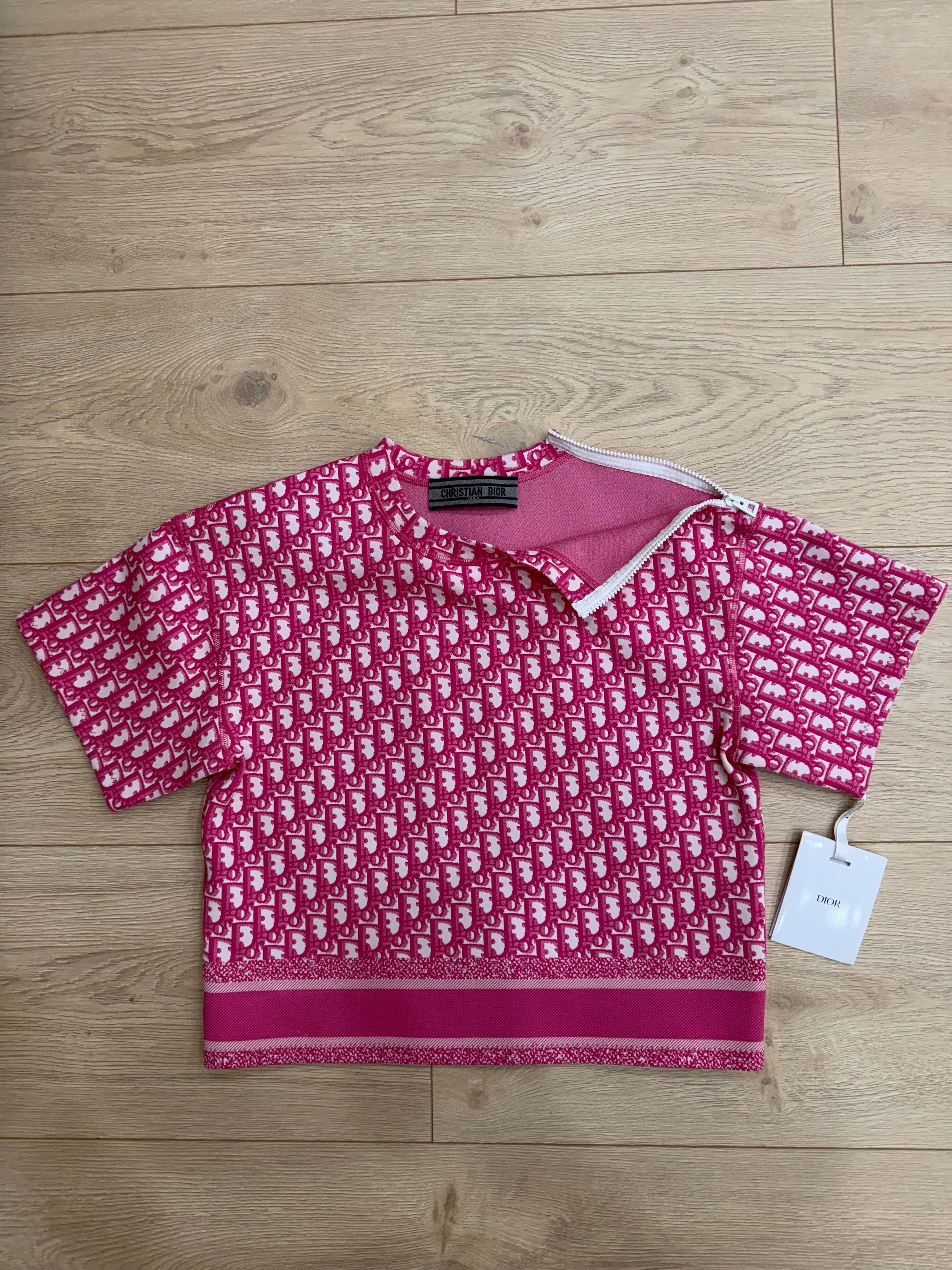 Dior Dior Jacquard Oblique Logo Top Short Sleeve Zipper Shirt 34 Size XXS / US 00 / IT 34 - 10 Thumbnail