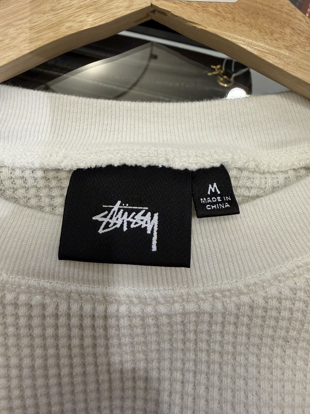 Stussy Stussy Raglan Thermal Waffle LS Shirt - White Size US M / EU 48-50 / 2 - 3 Thumbnail