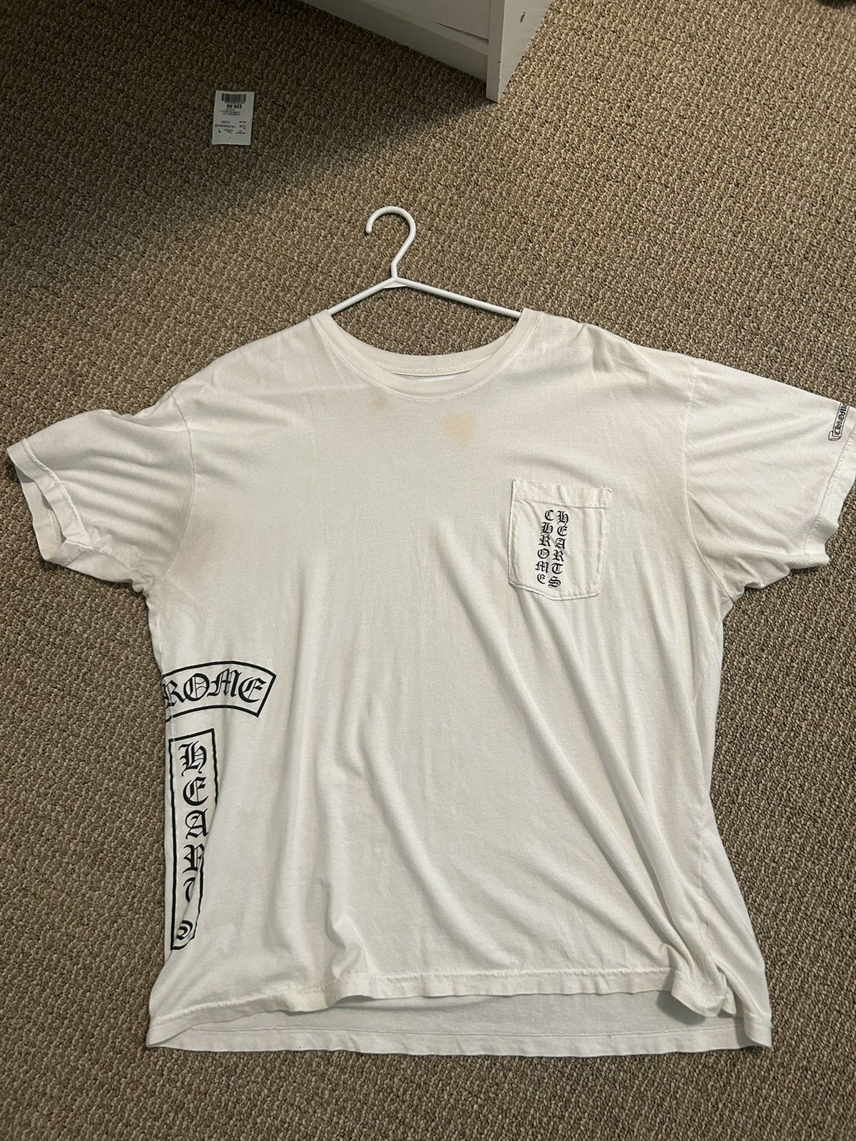 image of Chrome Hearts Rib Tee in White, Men's (Size XL)