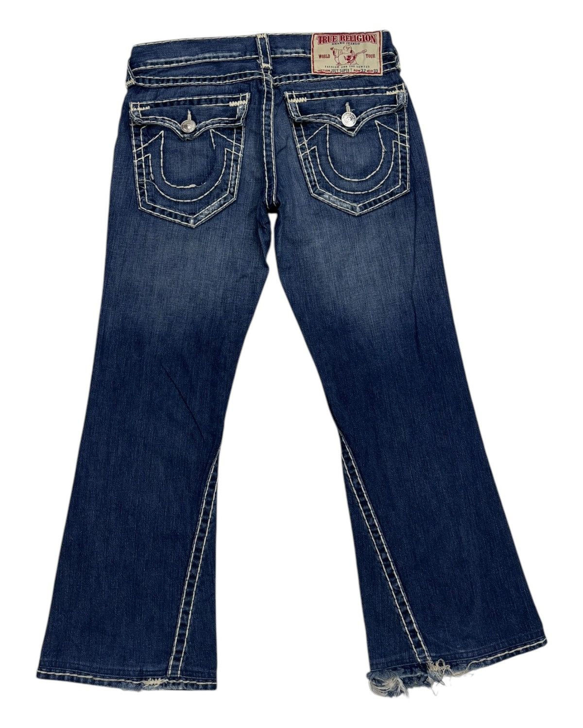 True Religion FLARE JEANS TRUE RELIGION JOEY SUPER T DISTRESSED DENIM JEAN Size US 34 / EU 50 - 6 Thumbnail
