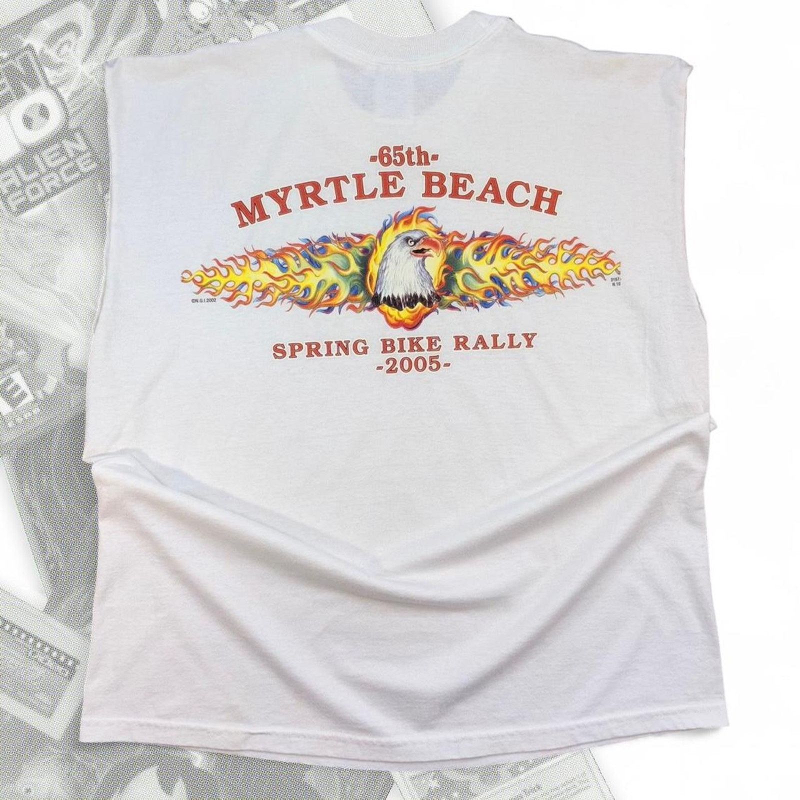 & Other Stories White Vintage Flaming Eagle Sleeveless Tee Size US L / EU 52-54 / 3 - 1 Thumbnail