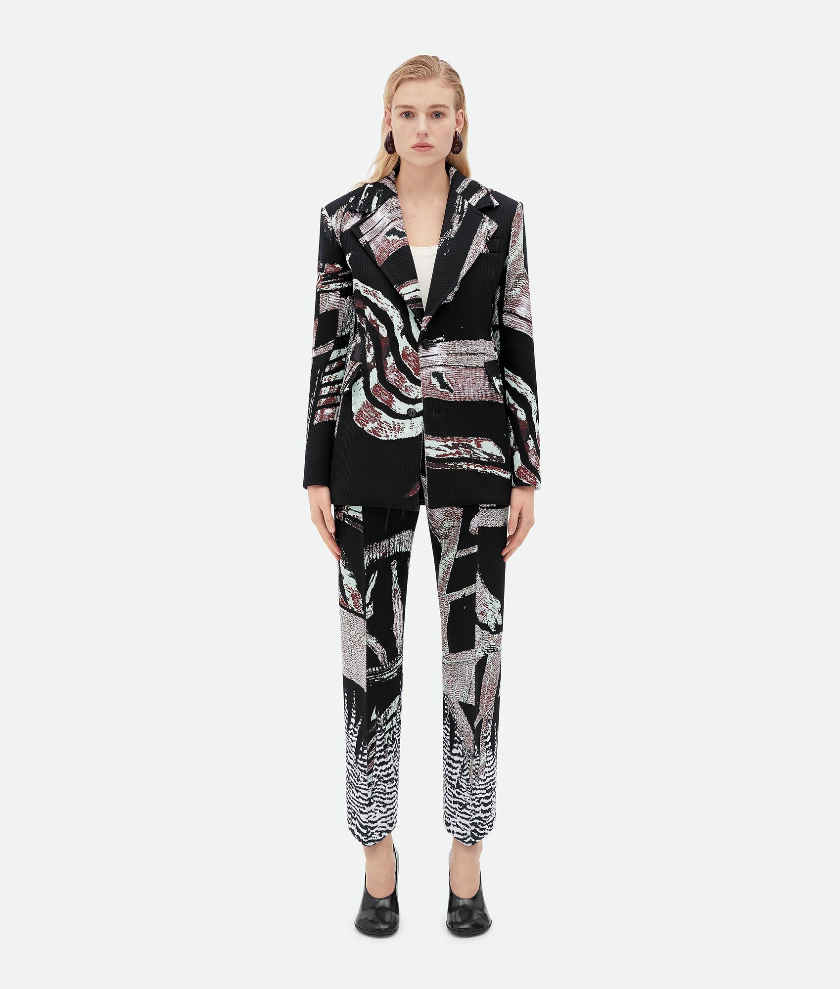 Bottega Veneta o1n1vont0325 Curved Shape Graphic Viscose Jacquard Trouser Size 26" / US 2 / IT 38 - 4 Thumbnail