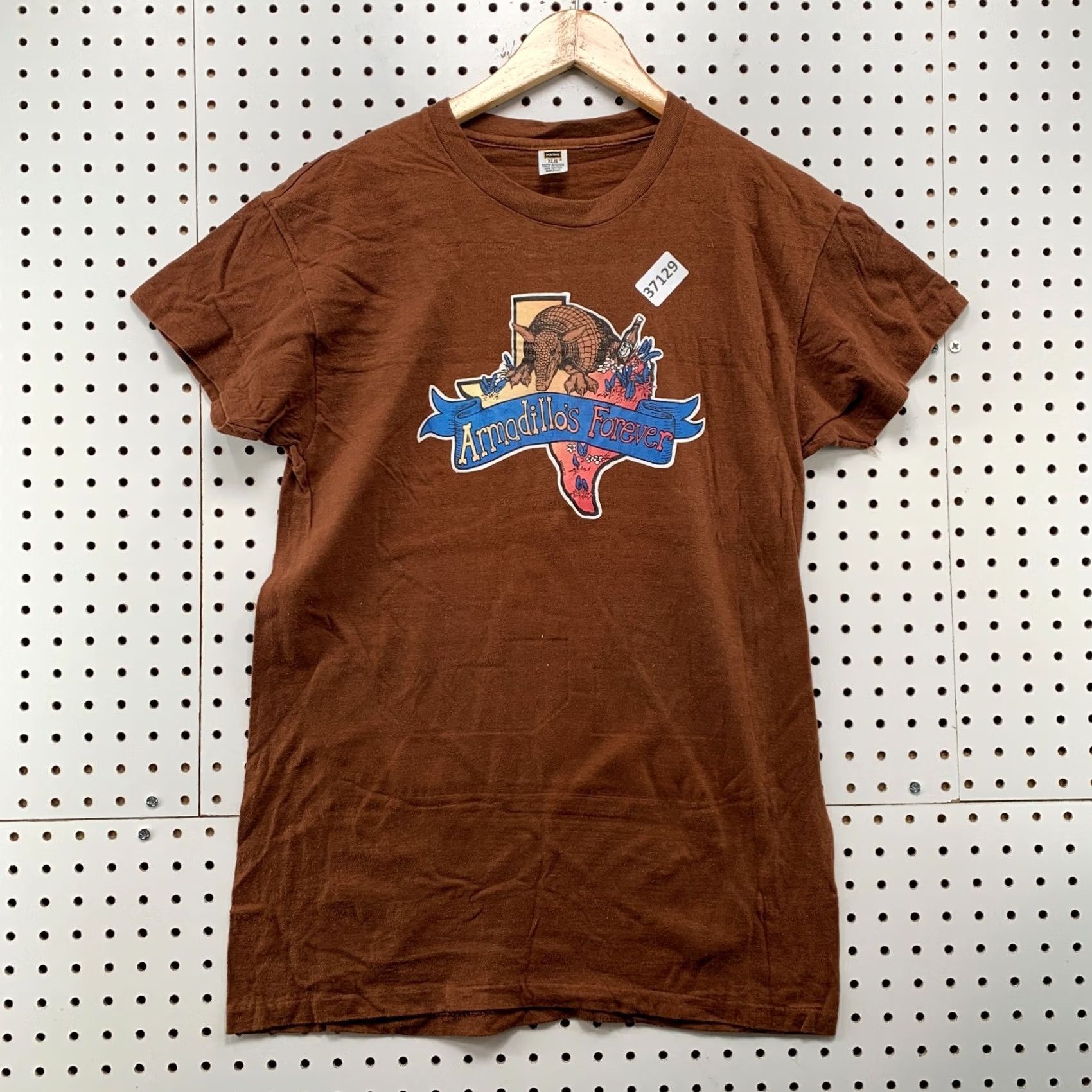 Hanes VINTAGE Hanes Armadillo Forever Texas Shirt XL Brown Men T-Shirt Graphic Print 70s USA Size US XL / EU 56 / 4 - 2 Thumbnail