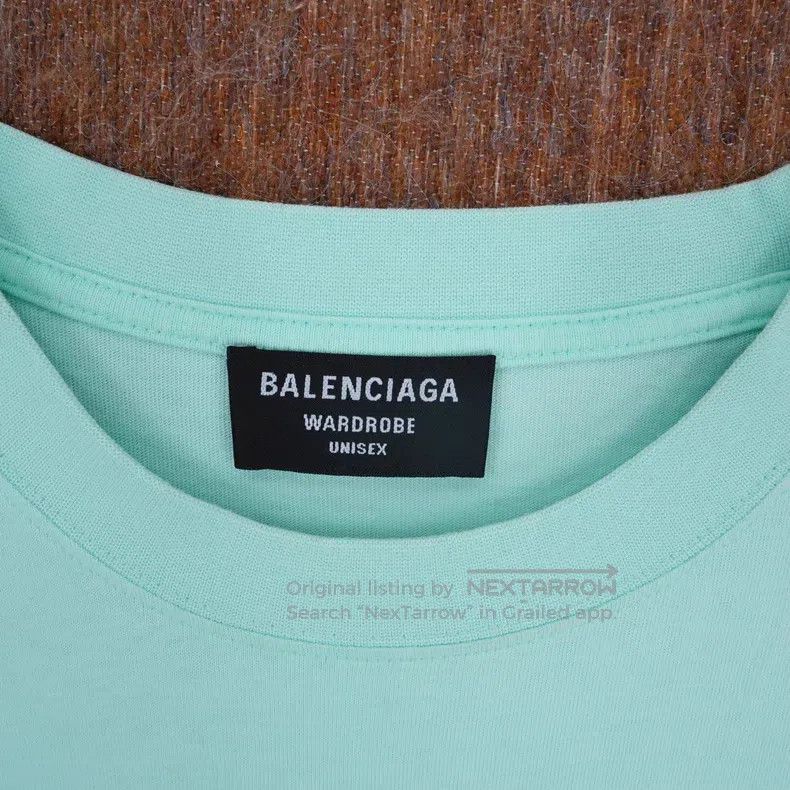Balenciaga Balenciaga Mint green embroidered logo short-sleeve T-shir Size US M / EU 48-50 / 2 - 3 Thumbnail