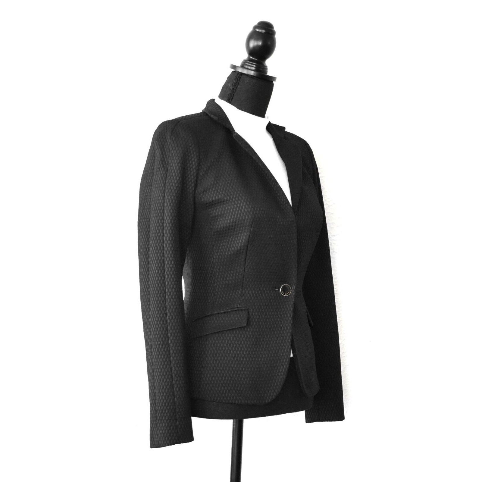 Ted Baker NWT TED BAKER Pique Square Single Button Blazer Sz 0/2 $425 Size XS / US 0-2 / IT 36-38 - 2 Thumbnail