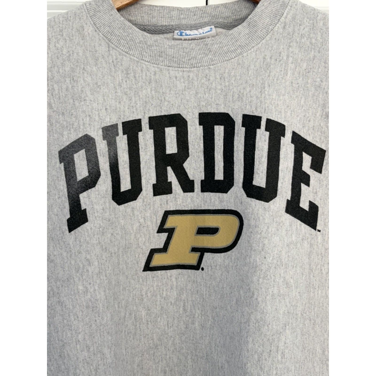 Champion VINTAGE Champion Reverse Weave Sweatshirt Purdue Boilermakers L Mens Gray Embroidered Logo 90s College Preppy University Size US L / EU 52-54 / 3 - 3 Thumbnail