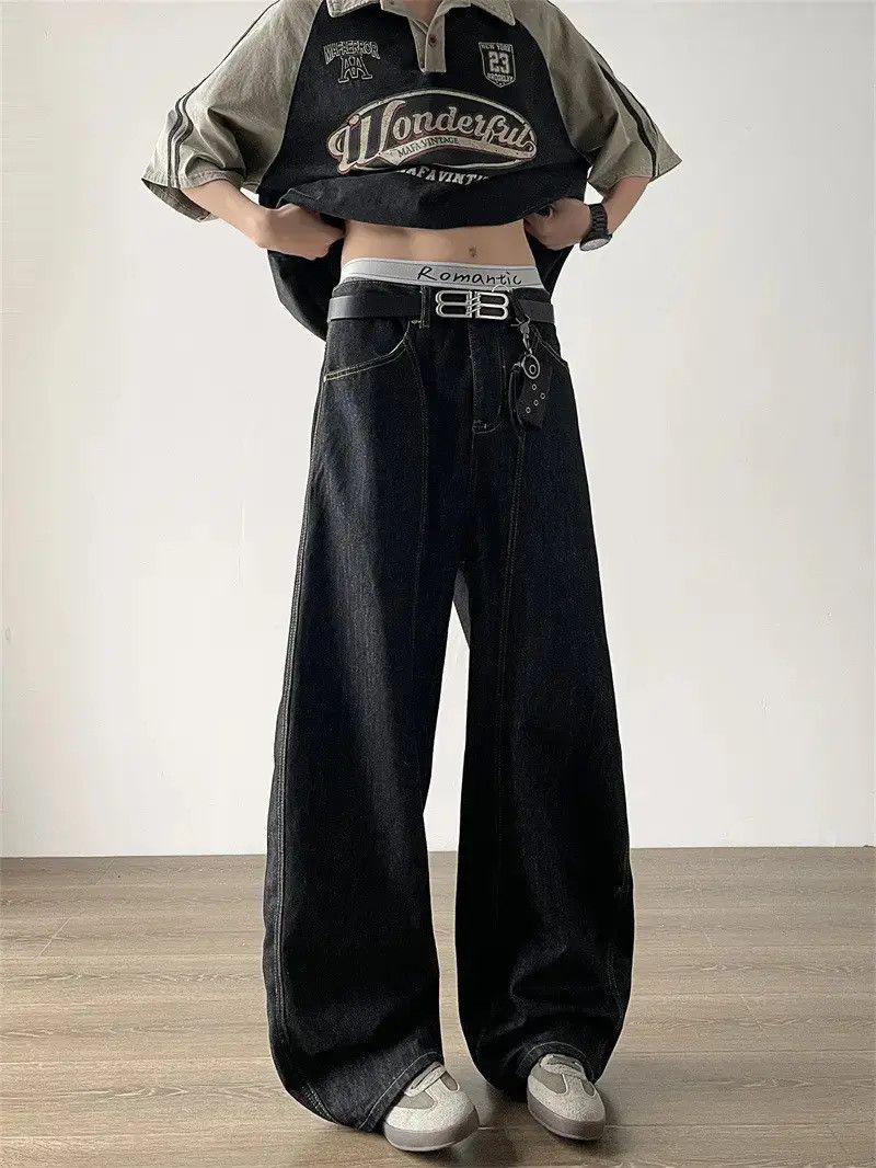 Japanese Brand Retro loose wide leg slightly flared jeans Size US 32 / EU 48 - 4 Thumbnail