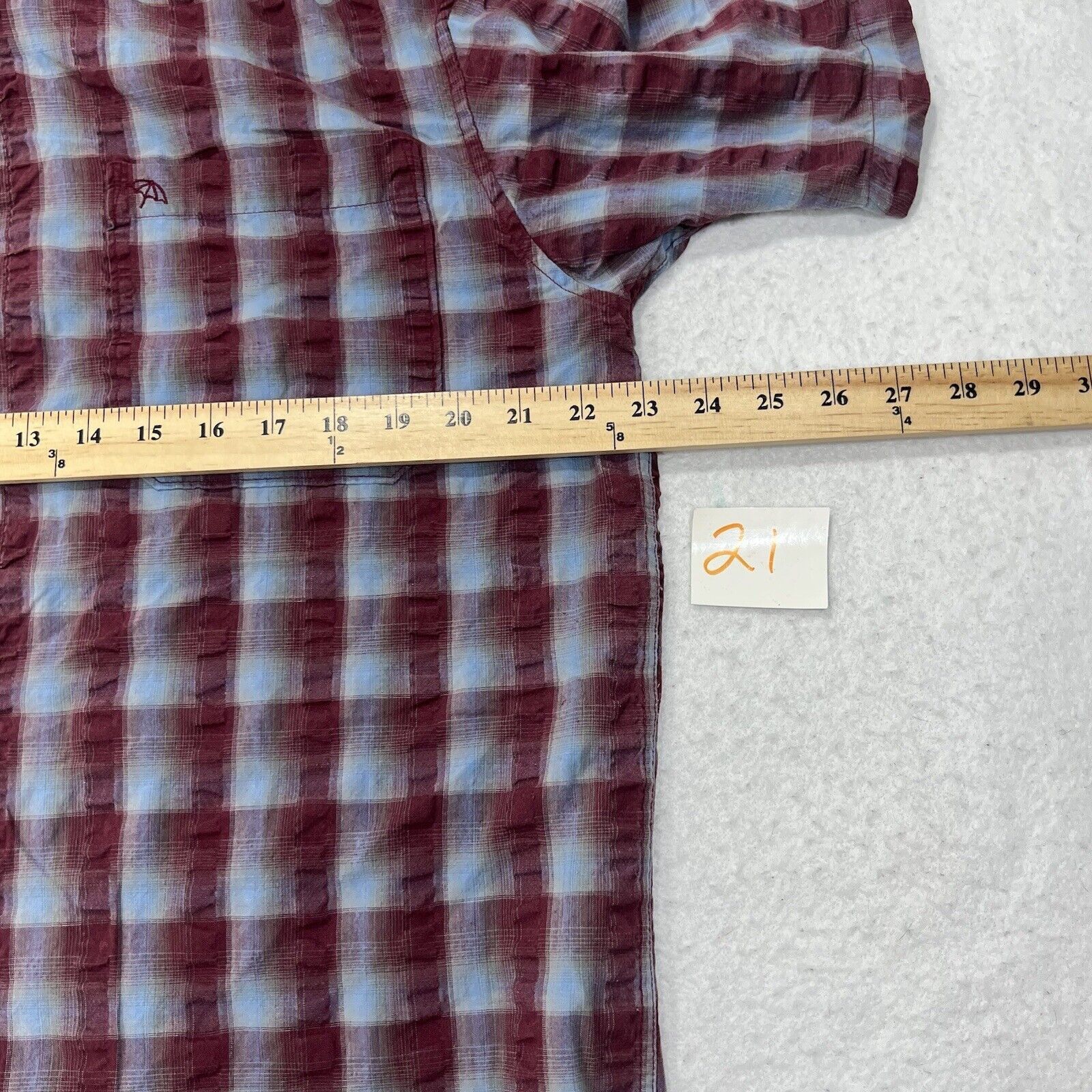 Other Arnold Palmer Button Down Maroon Short Sleeve Pocket Shirt Size US M / EU 48-50 / 2 - 8 Thumbnail