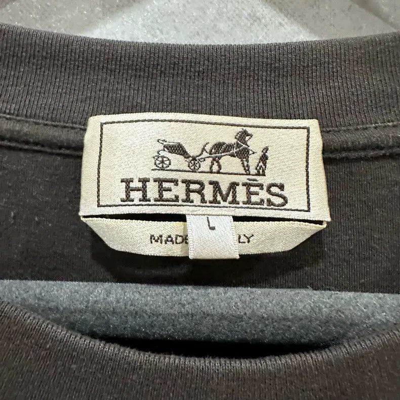 Hermes Hermes black and grey geometric leather patch short sleeve Size L / US 10 / IT 46 - 4 Thumbnail
