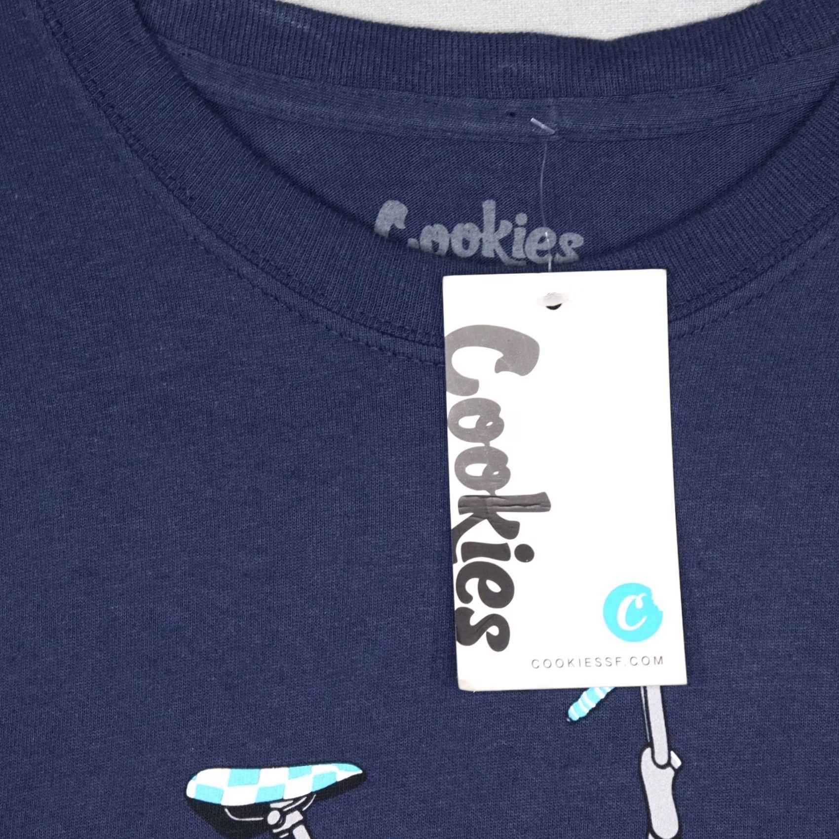 Vintage Cookies Graphic Print T-Shirt Short Sleeve Crew Neck Mens Size M Blue Size US M / EU 48-50 / 2 - 3 Thumbnail
