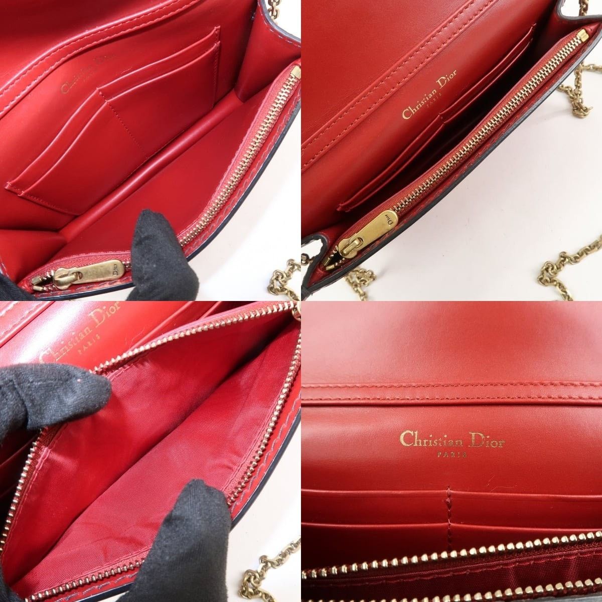 Christian Dior Monsieur Christian Dior J'Adior Calfskin Wallet On Chain Red Size ONE SIZE - 7 Thumbnail