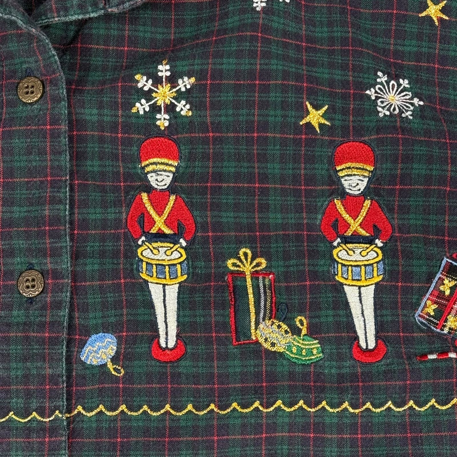 Vintage Vintage Christmas Nutcrackers Casey & Max Flannel Shirt Size XL / US 12-14 / IT 48-50 - 3 Thumbnail