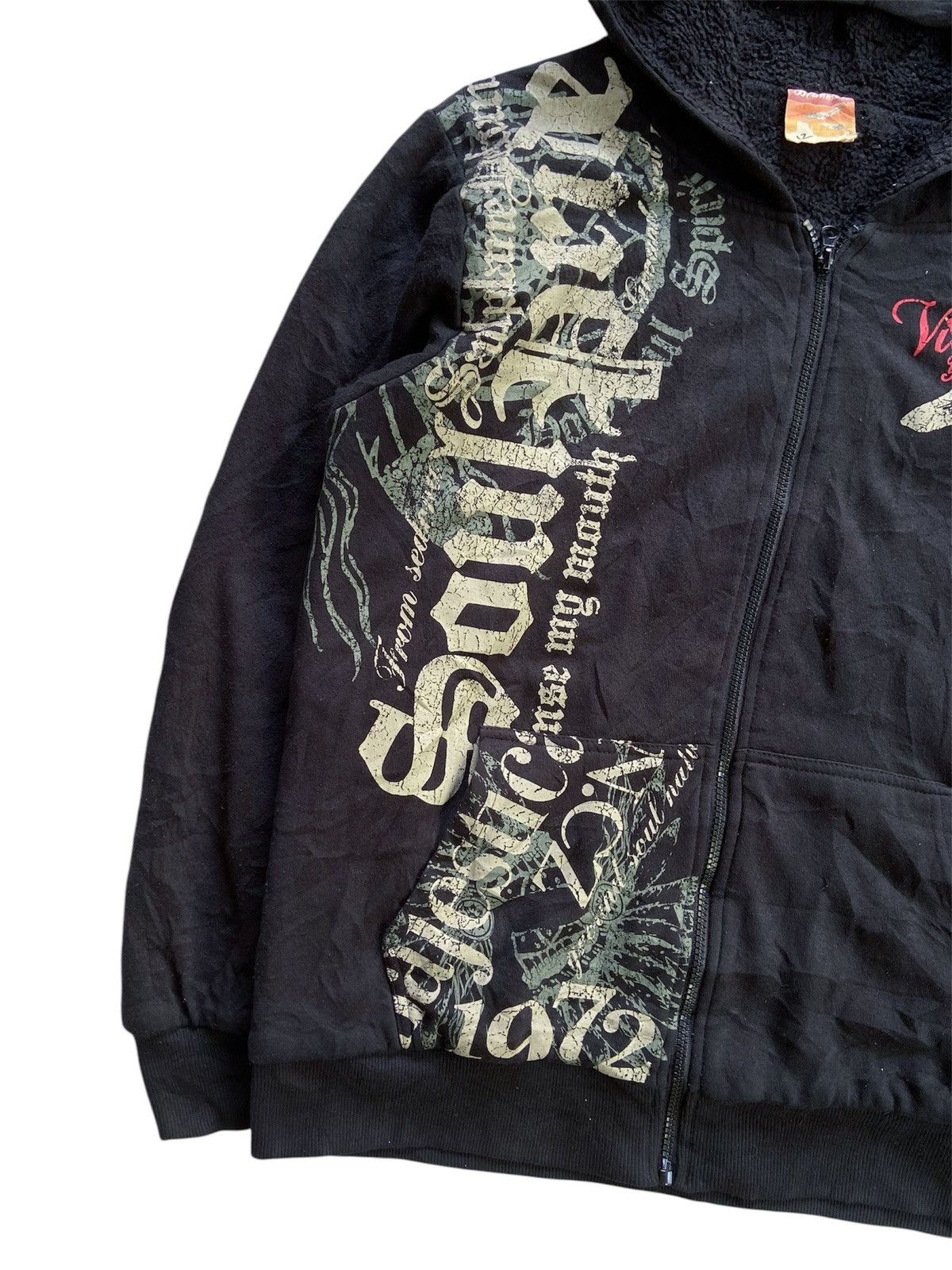 Japanese Brand BEAUMERE SHERPA POEM ZIP HOODIE Size US L / EU 52-54 / 3 - 4 Thumbnail