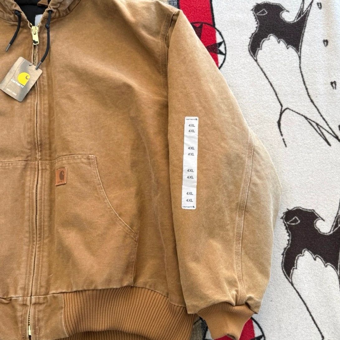Carhartt VINTAGE Carhartt J130 211 Quilt-Lined Hooded Work Jacket 4XL Mens Brown Cotton Zip 90s Mexico Size US XXL / EU 58 / 5 - 7 Thumbnail