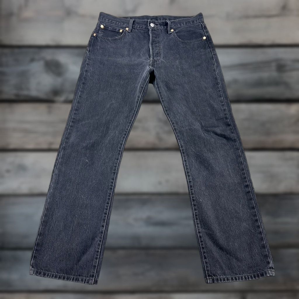 Levi's Levi's 501 Jeans Mens 34x32 Black Regular Fit Straight Leg Denim Button Fly Vintage Retro Group: Levi's 501 Series Jeans Size US 34 / EU 50 - 1 Thumbnail