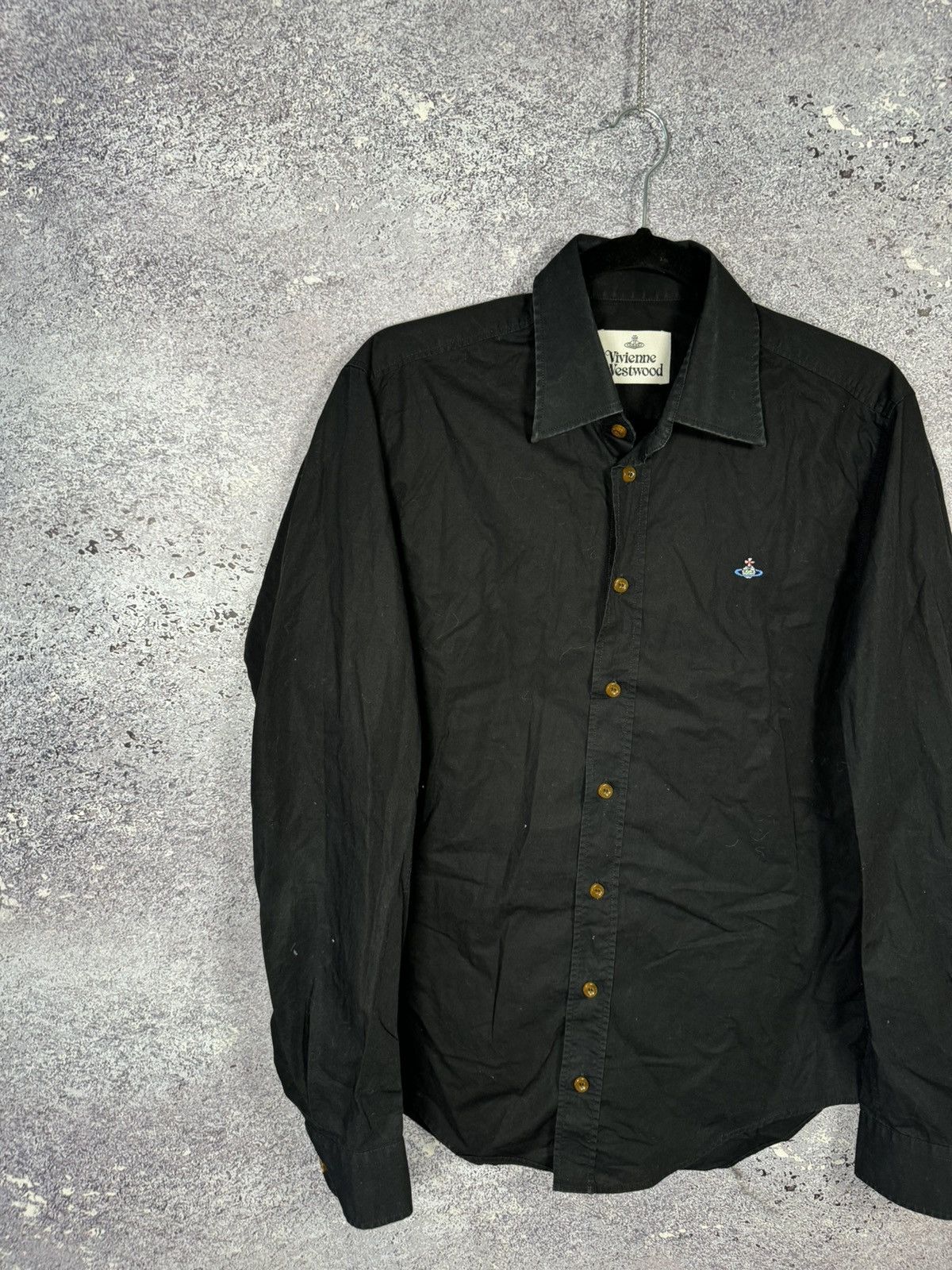 Vivienne Westwood Vivienne Westwood Orb Embroidered Logo Black Shirt Button Up Size US M / EU 48-50 / 2 - 3 Thumbnail