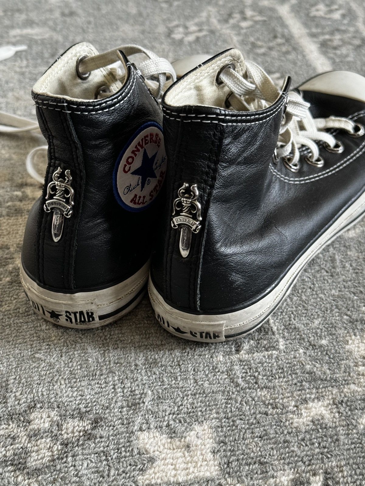 Chrome Hearts Converse Chrome Hearts x Converse Leather Chuck Taylor Allstar Hi Grailed