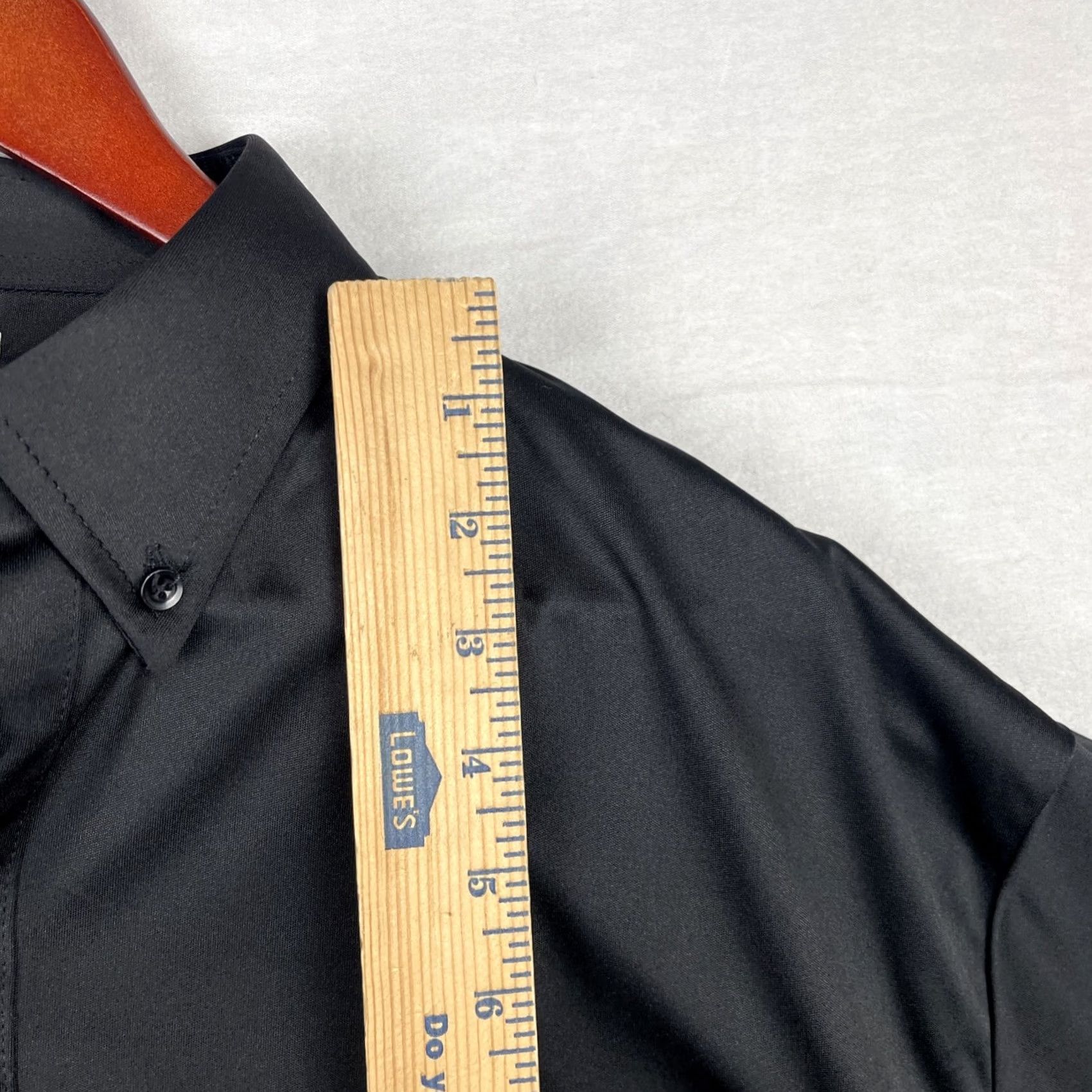 CO Collars & Co Shirt Mens XL Black Polo Button Down Dress Collar Preppy Stretch Size 46R - 5 Thumbnail
