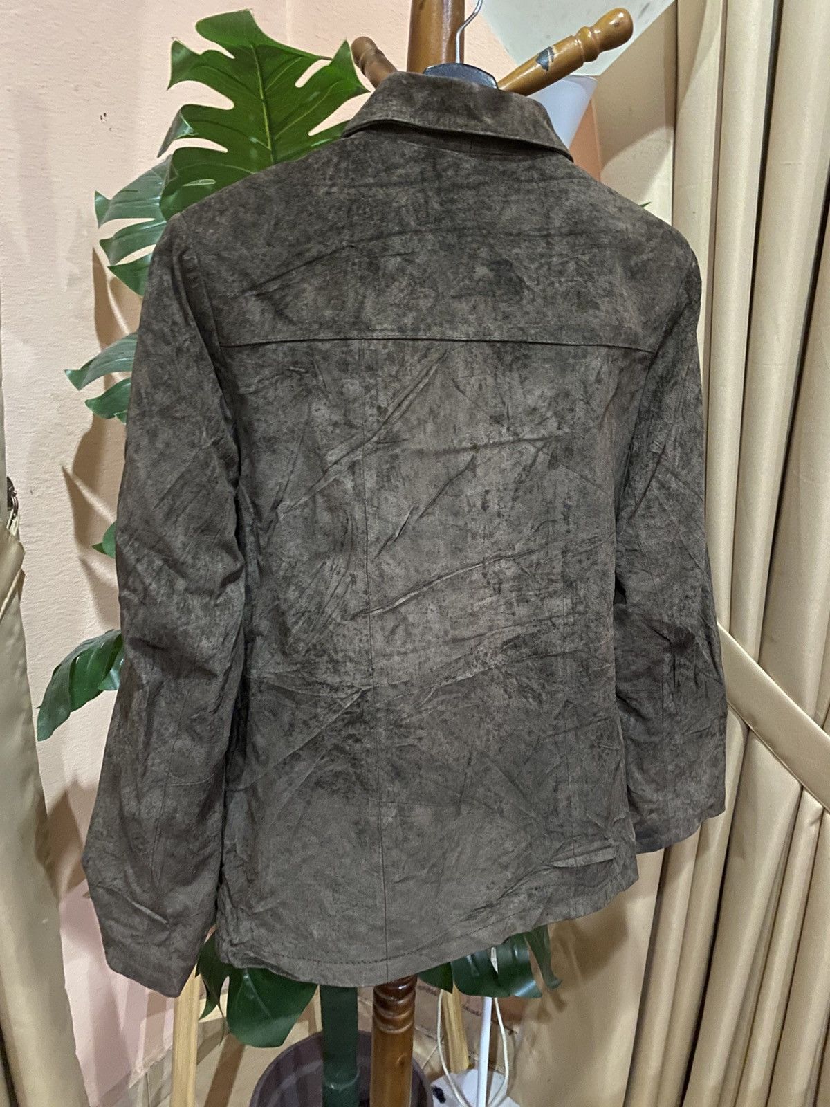 Leather Vintage Olive Green Suede Leather Utility Jacket Size F Size M / US 6-8 / IT 42-44 - 9 Thumbnail