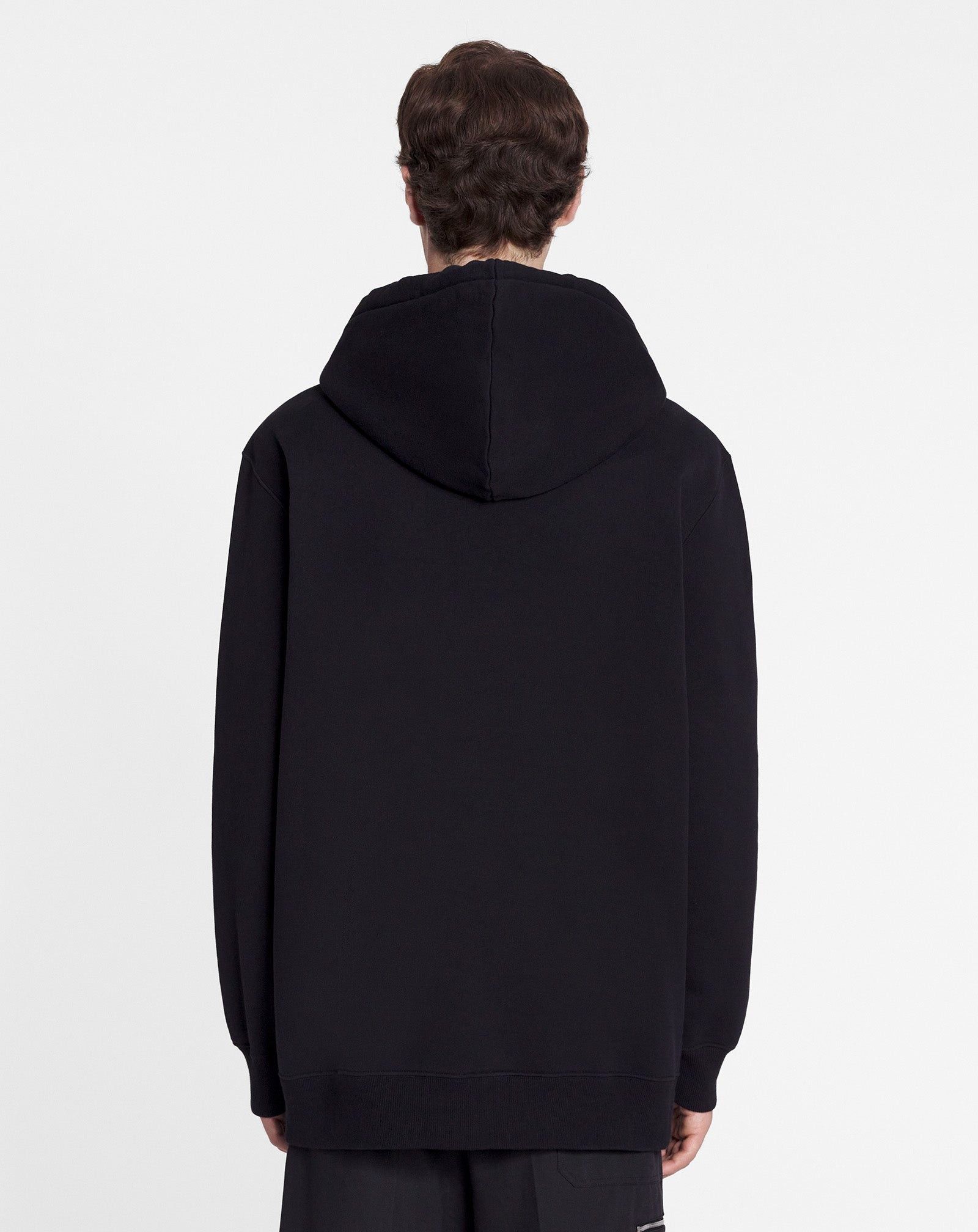 Lanvin o1mle0825 Unisex Loose-Fitting Logo Hoodie in Black Size US XXS / EU 40 - 6 Thumbnail