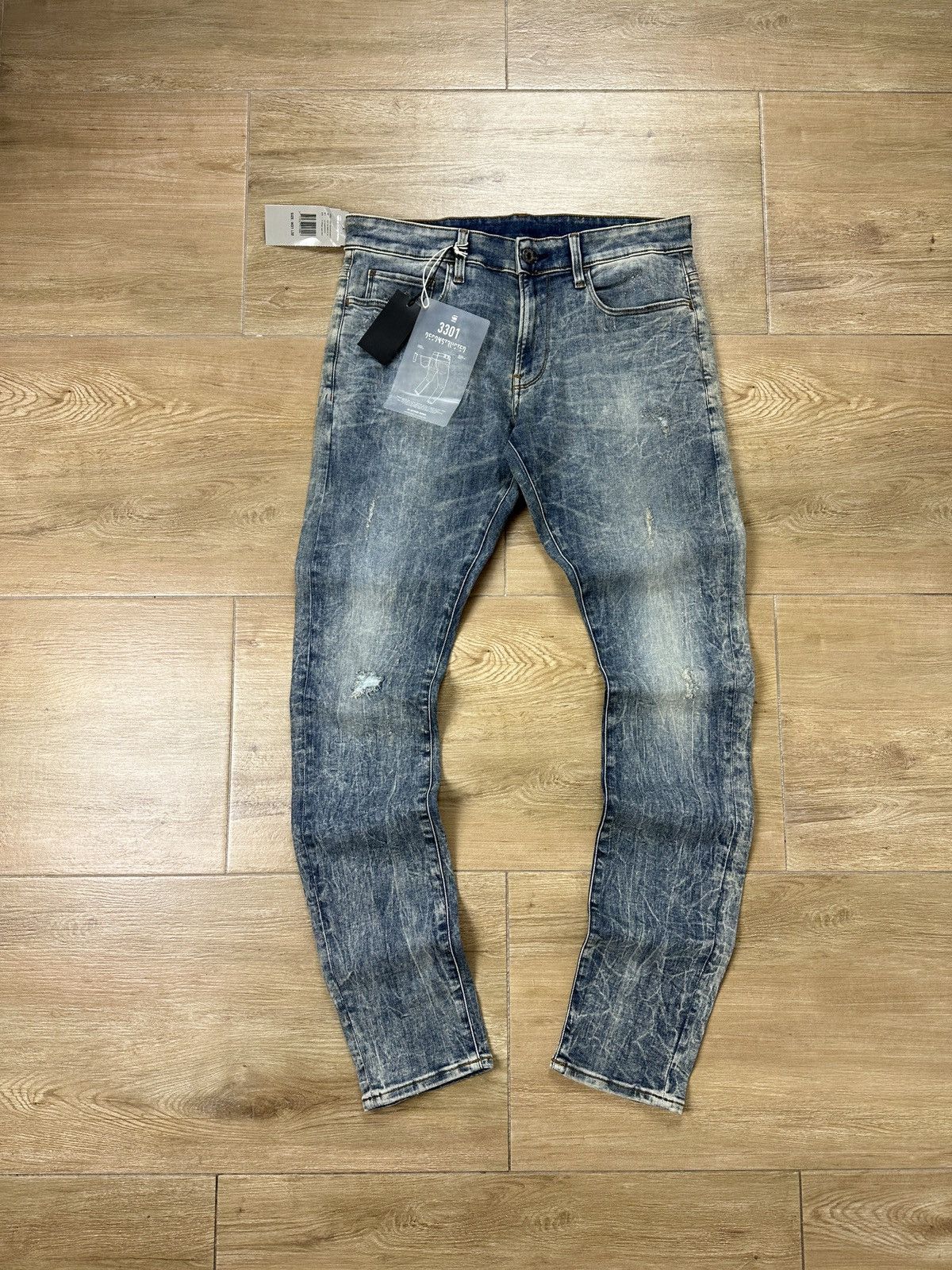G-Star NEW🏷️ G-Star Raw 3301 Deconstructed Super Slim Denim Jeans Size US 31 - 1 Thumbnail