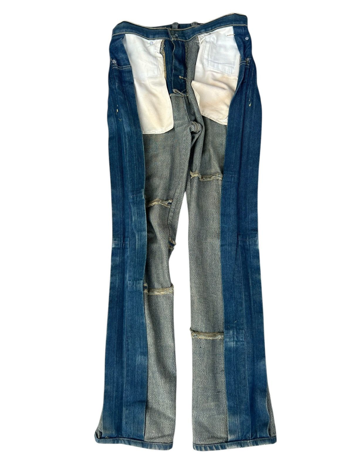Levi's 2004 Levi’s Red Dirty Mud Stains Denim Patchwork Jeans Thick Size US 29 - 22 Thumbnail